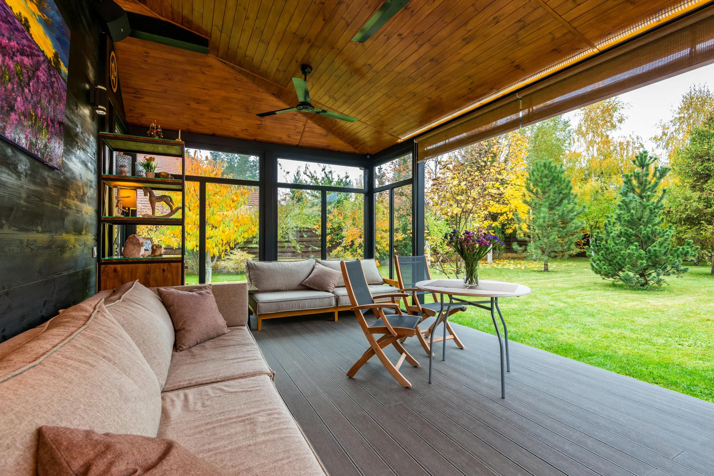 Minimalist outdoor seating in neutral tones